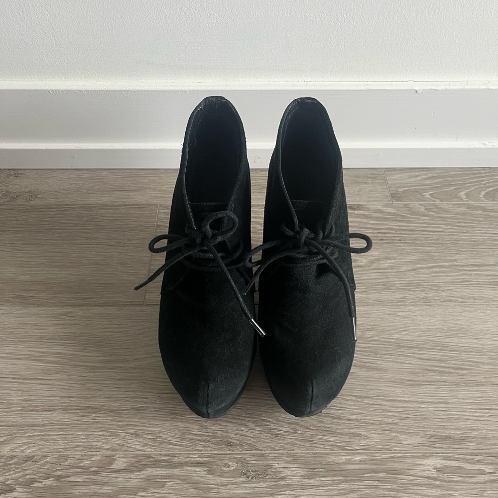 ALDO Black Suede Ankle Boots